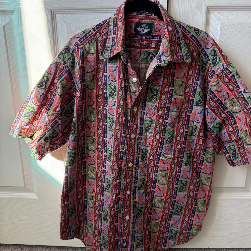 Retro Dockers Colorful Button Up size M